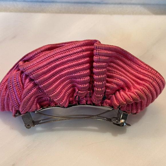 Debra Moises Pink Silk Hair Clip - Picture 3 of 6